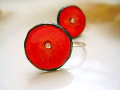 Tangerine Poppy Hook Earrings