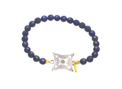 Lapis Medallion Beaded Bracelet