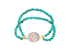 Turquoise Medallion Beaded Bracelet