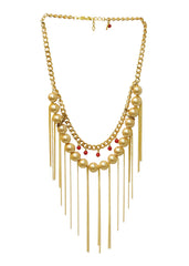 Railey Coral Pearl and Gold Plated Necklace