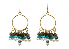 Capri Turquoise Dangle Hoop Earrings