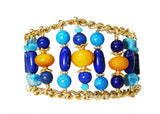 Ceclia Turquoise & Yellow Quartz Beaded Bracelet
