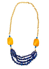 Ceclia Yellow Quartz & Gold Plated Long Necklace