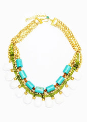 Blanca Gold Chain & Turquoise Stone Necklace