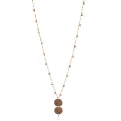Pink Agate Gemstone Beads Crochet Necklace