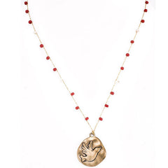 Dainty Beaded Peace Bird Necklace