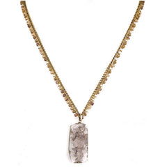 Two Chain Druzzy Pendant Necklaces