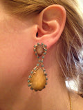 Amber Chandelier Rhinestone Earrings