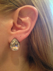 Mini Teardrop Handmade Clear Stone Earrings