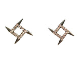 Square Rhinestone & Spiked Earrings