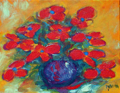 Red Floral Modern Art Print