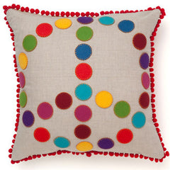 Bright Peace Folk Art Pillow