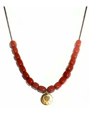 Red Jasper Gemstone Love Pendant Necklace