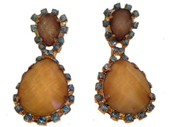 Amber Chandelier Rhinestone Earrings