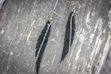 Leather Feather Earrings