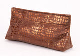 Large Clutch - Metallic Brown