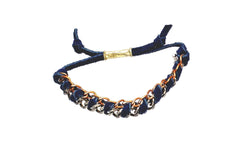 Navy Suede Chain Bracelet