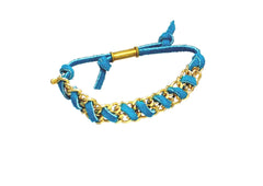 Turquoise Suede Chain Bracelet