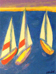Sailboats Modern Summer Print