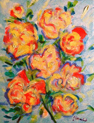 Orange Summer Roses Modern Print