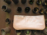 Peach Stitched Leather Clutch