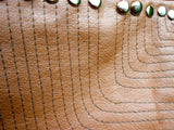 Peach Stitched Leather Clutch