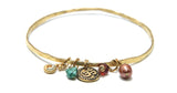 Om Charm Gold Bracelet