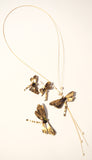 Dragonfly Brass Wire and Pearl Earrings