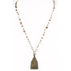 Beaded Necklace Buddha Pendant With Pearls