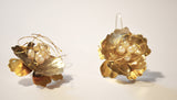 Forget Me Not Gold Flower Wired Pearl Brass Earrings