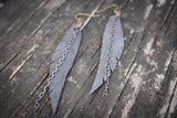 Leather Feather Earrings