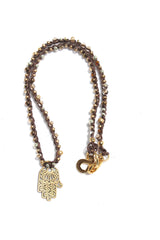 Hamsa Pendant Cord Necklace