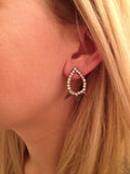 Tear Drop Rhinestone and Spike Earrings