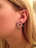 Square Rhinestone & Spiked Earrings
