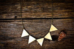 Triangle Parade Brass Necklace