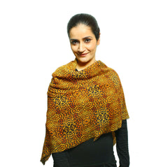 Leopard Print Cashmere Brown Scarf