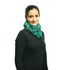 Blue Leopard Print Cashmere Scarf