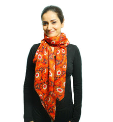 Orange and Red Cashmere Scarf