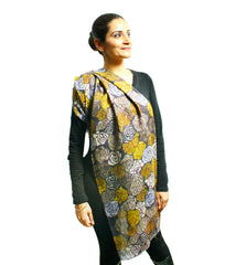 Yellow and White Rose Cashmere Scarf