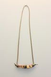 Camiki Gold leaf Monk beads and black Heshi Necklace