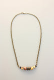 Pippali Buddhist Monk beads and Brass chain Necklace