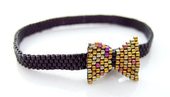 Black Bow Beaded Bracelet