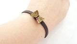 Black Bow Beaded Bracelet