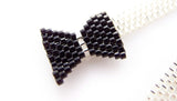Silver Bow Beaded Bracelet