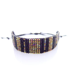 Urbania Cord Bracelet- Glamor Stripe Beaded Bracelet