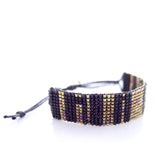 Urbania Cord Bracelet- Glamor Stripe Beaded Bracelet