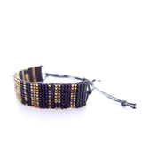 Urbania Cord Bracelet- Glamor Stripe Beaded Bracelet