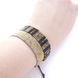 Urbania Cord Bracelet- Glamor Stripe Beaded Bracelet