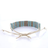 Urbania Cord Bracelet- Mint Stripe Beaded Bracelet