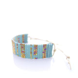 Urbania Cord Bracelet- Mint Stripe Beaded Bracelet